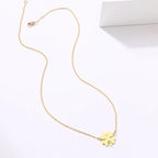 Necklace with Lucky Clover Leaf Pendant gold