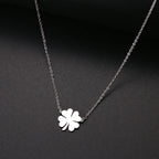 Necklace with Lucky Clover Leaf Pendant silver