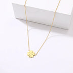 Necklace with Lucky Clover Leaf Pendant gold