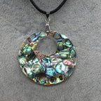 Mother-of-Pearl Shell Pendant Leather Necklace