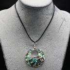 Mother-of-Pearl Shell Pendant Leather Necklace
