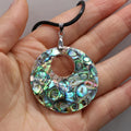 Mother-of-Pearl Shell Pendant Leather Necklace