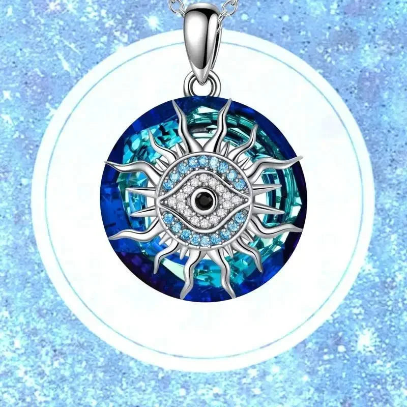 Necklace with Protective Evil Eye Zircon Pendant