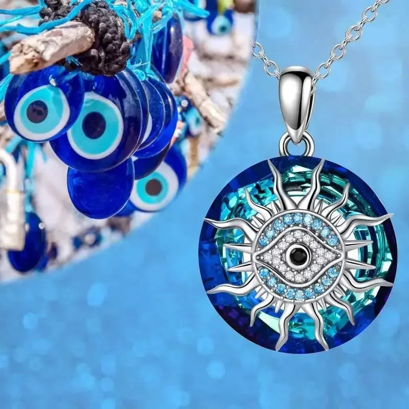 Necklace with Protective Evil Eye Zircon Pendant