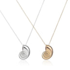 Necklace with Shell Snail Pendant for Men gold