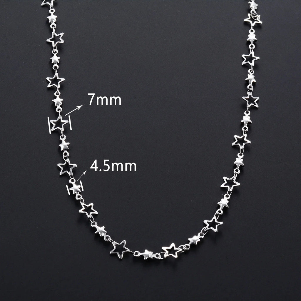 Star Astrology Pendant Necklace for Men or Women silver