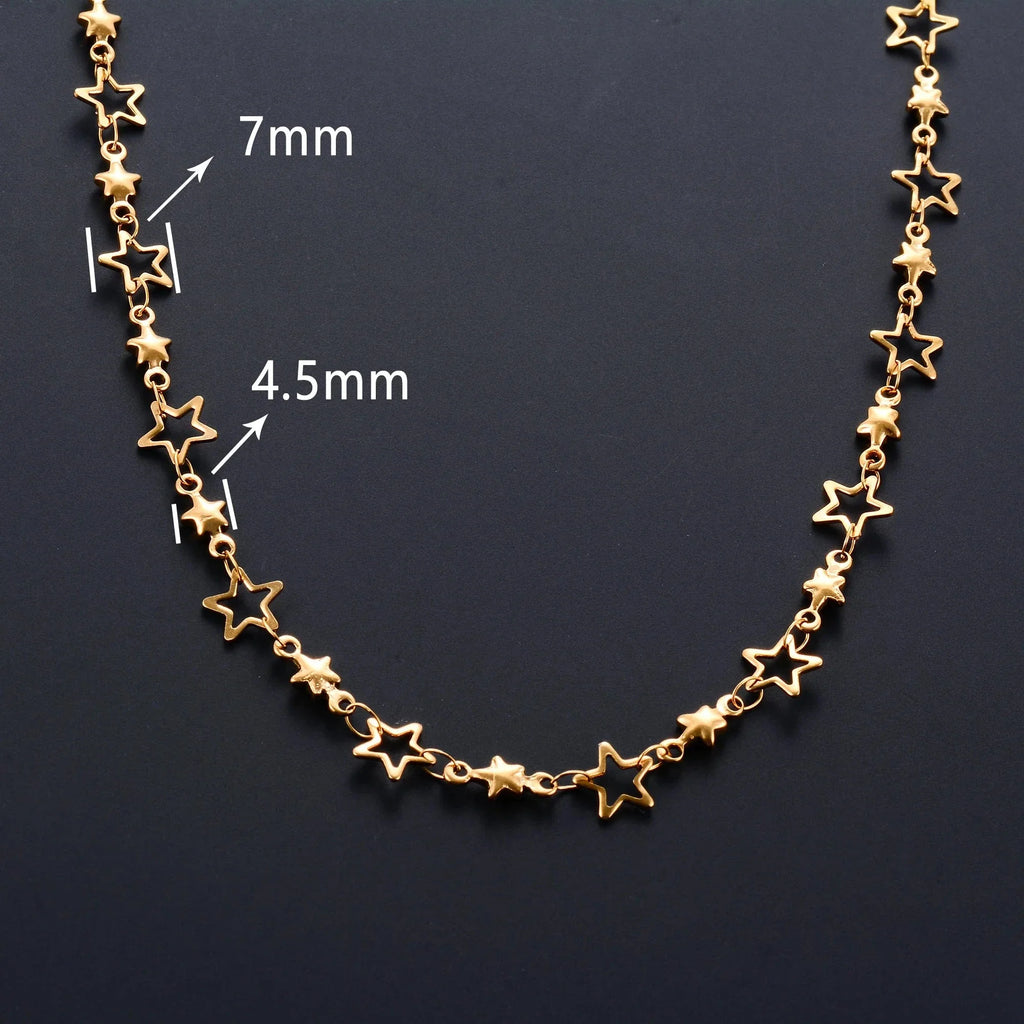 Star Astrology Pendant Necklace for Men or Women gold