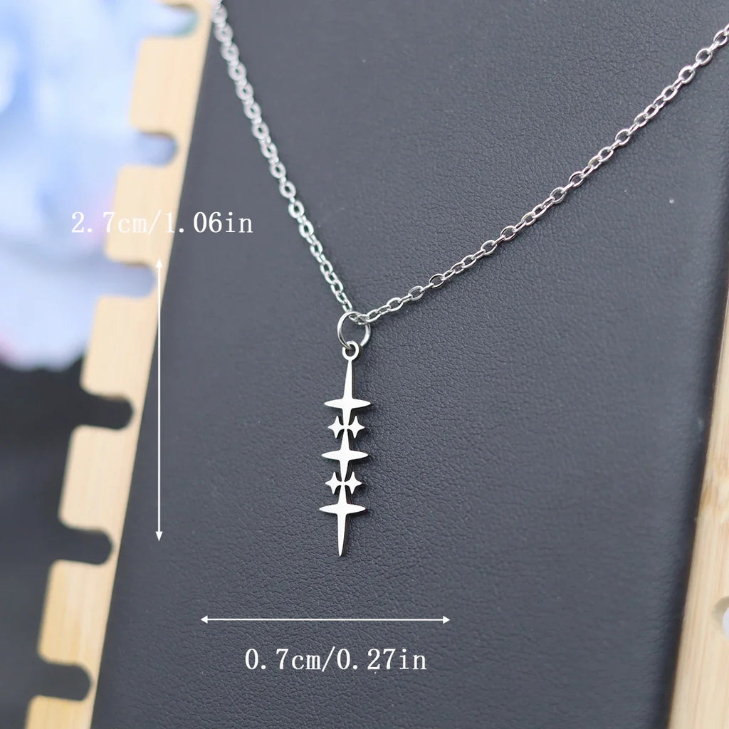Star Pendant Necklace for Men silver