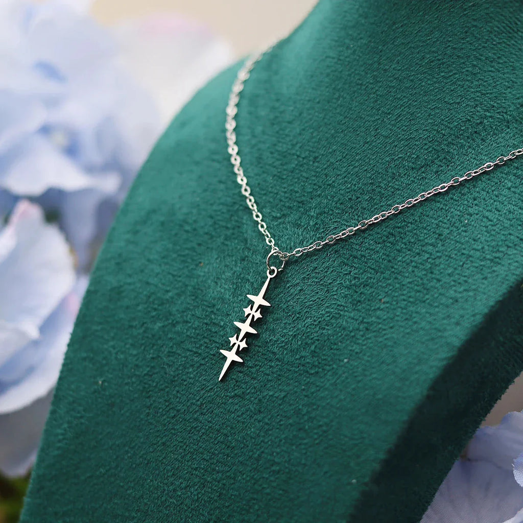 Star Pendant Necklace for Men silver