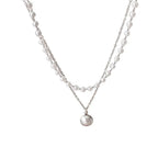 Necklace with White Pearl Pendant silver