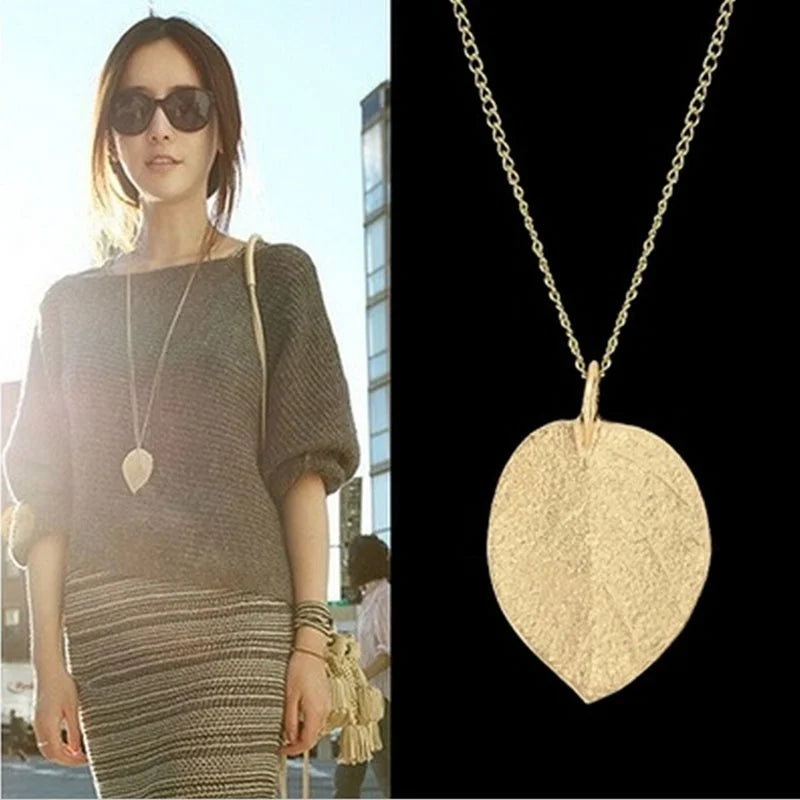 Necklace with Autumn Leaf Pendant