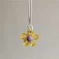 Necklace with Colorful Flower Pendant beige