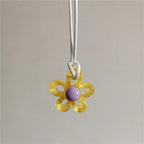 Necklace with Colorful Flower Pendant beige
