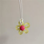 Necklace with Colorful Flower Pendant yellow