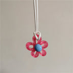 Necklace with Colorful Flower Pendant red