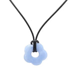 Necklace with Flower Pendant Romantic Style light blue