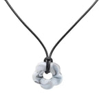 Necklace with Flower Pendant Romantic Style gray