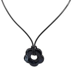 Necklace with Flower Pendant Romantic Style black