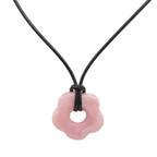 Necklace with Flower Pendant Romantic Style pink