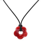Necklace with Flower Pendant Romantic Style red