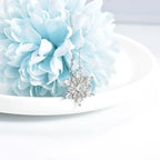 Necklace with White Zircon Snowflake Pendant