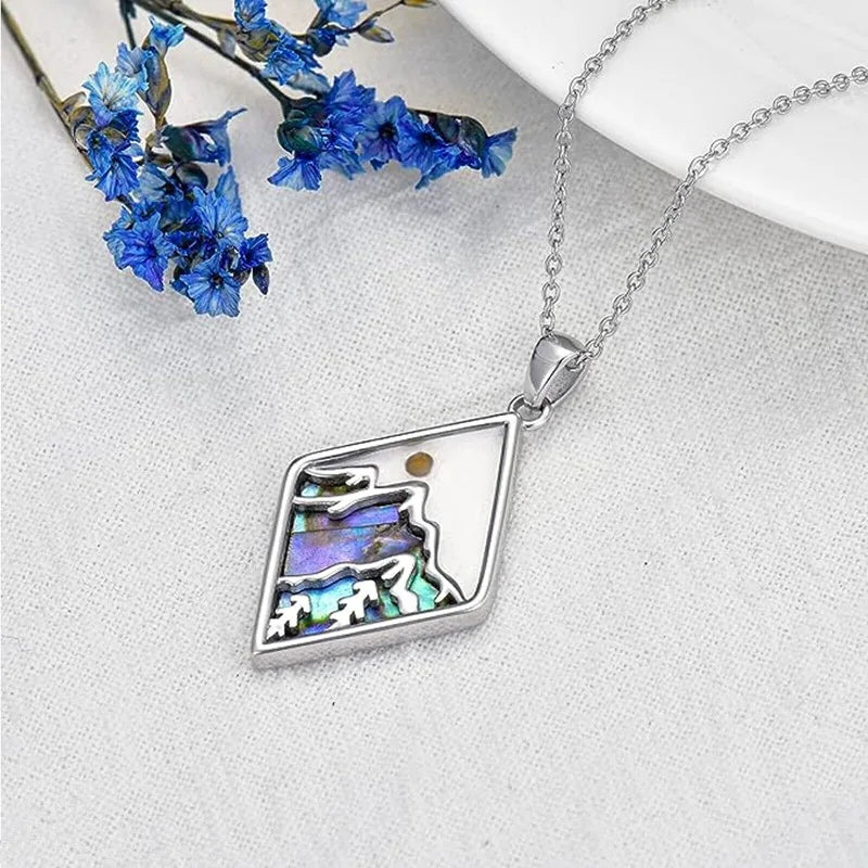 Necklace with Geometric Mountain Pendant