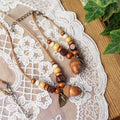 Autumn Wooden Tassel Pendant Necklace