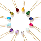 Necklace with Water Drop Pendant in Zircon Birthstone