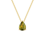 Necklace with Water Drop Pendant in Zircon Birthstone