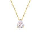 Necklace with Water Drop Pendant in Zircon Birthstone