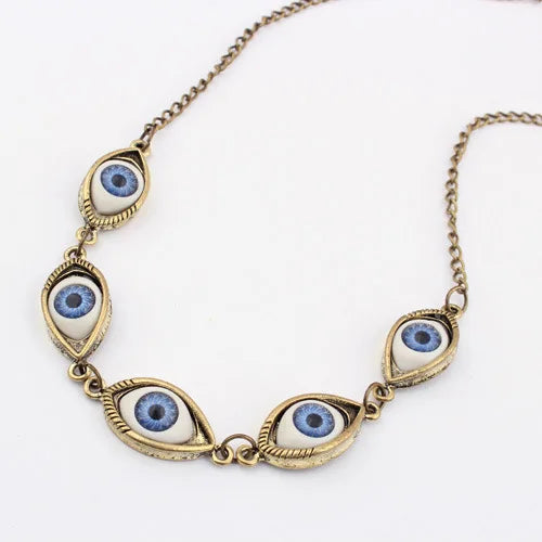 Necklace with Bronze Evil Eye Pendant