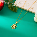 Necklace with Winter Santa Claus Pendant gold