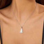 Necklace with Winter Christmas tree Pendant silver