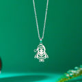 Necklace with Winter Santa Claus Pendant silver