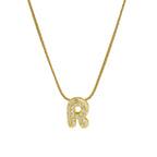 Rhinestone initial pendant necklace r