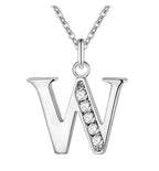 Long necklace with initial pendant w