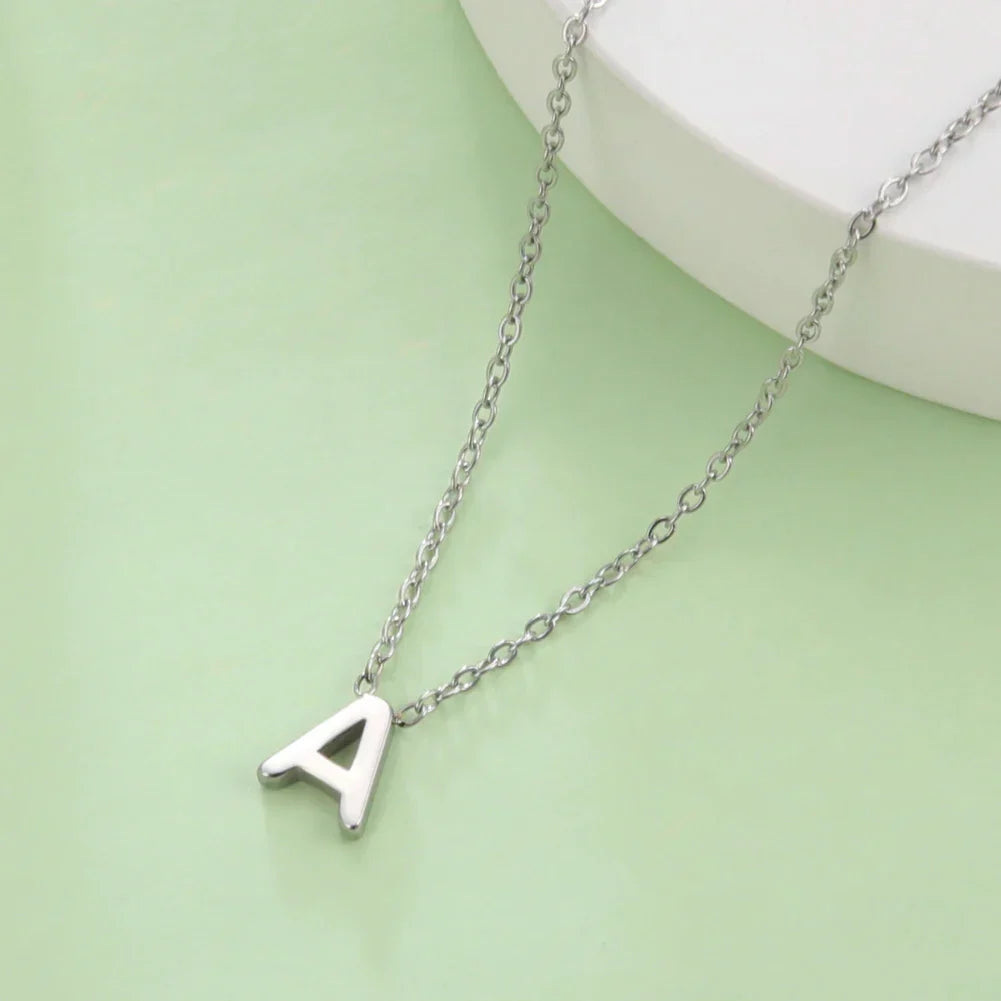 Necklace with initial pendant - letter