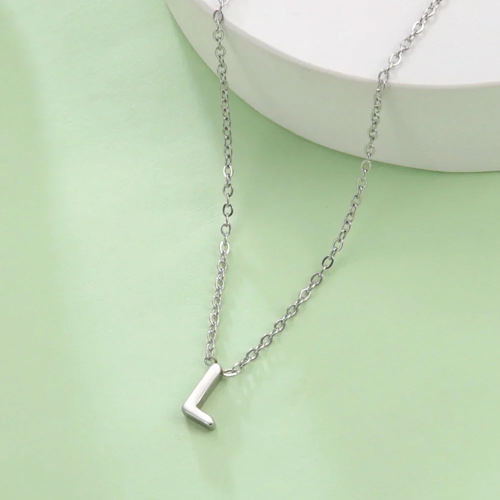 Necklace with initial pendant - letter