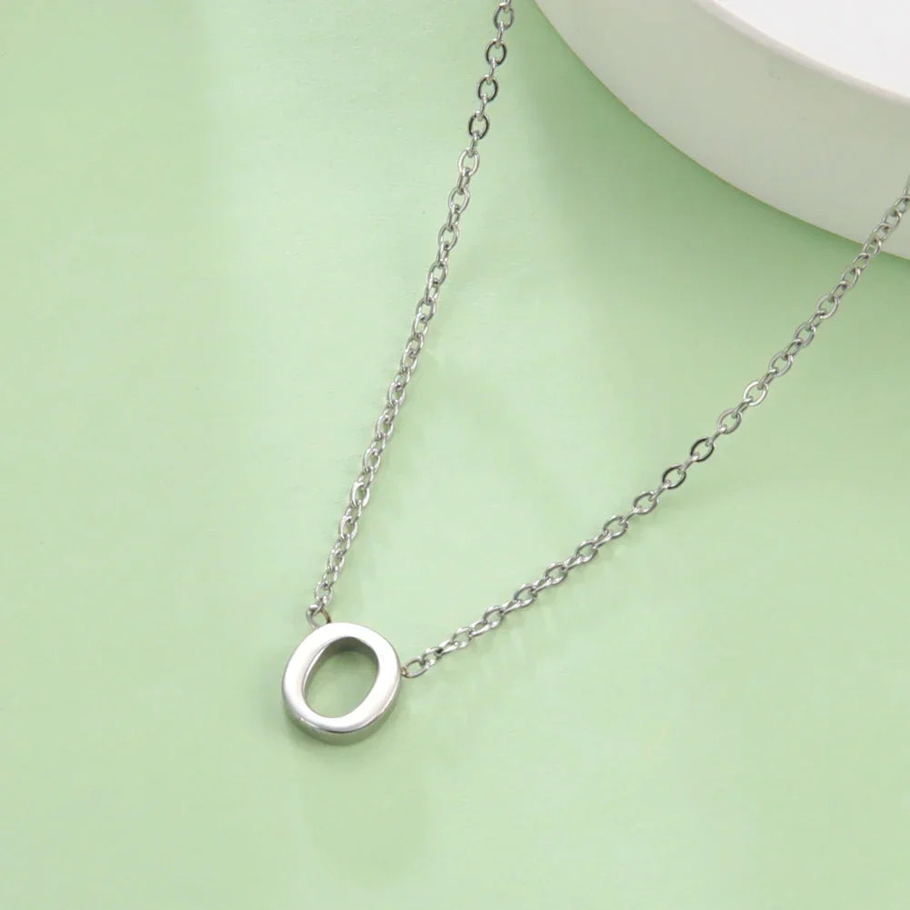 Necklace with initial pendant - letter