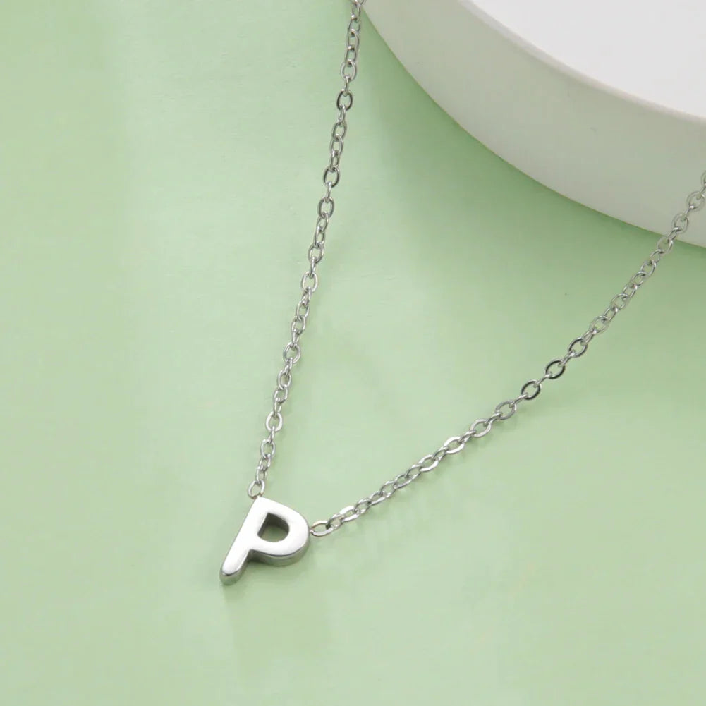Necklace with initial pendant - letter