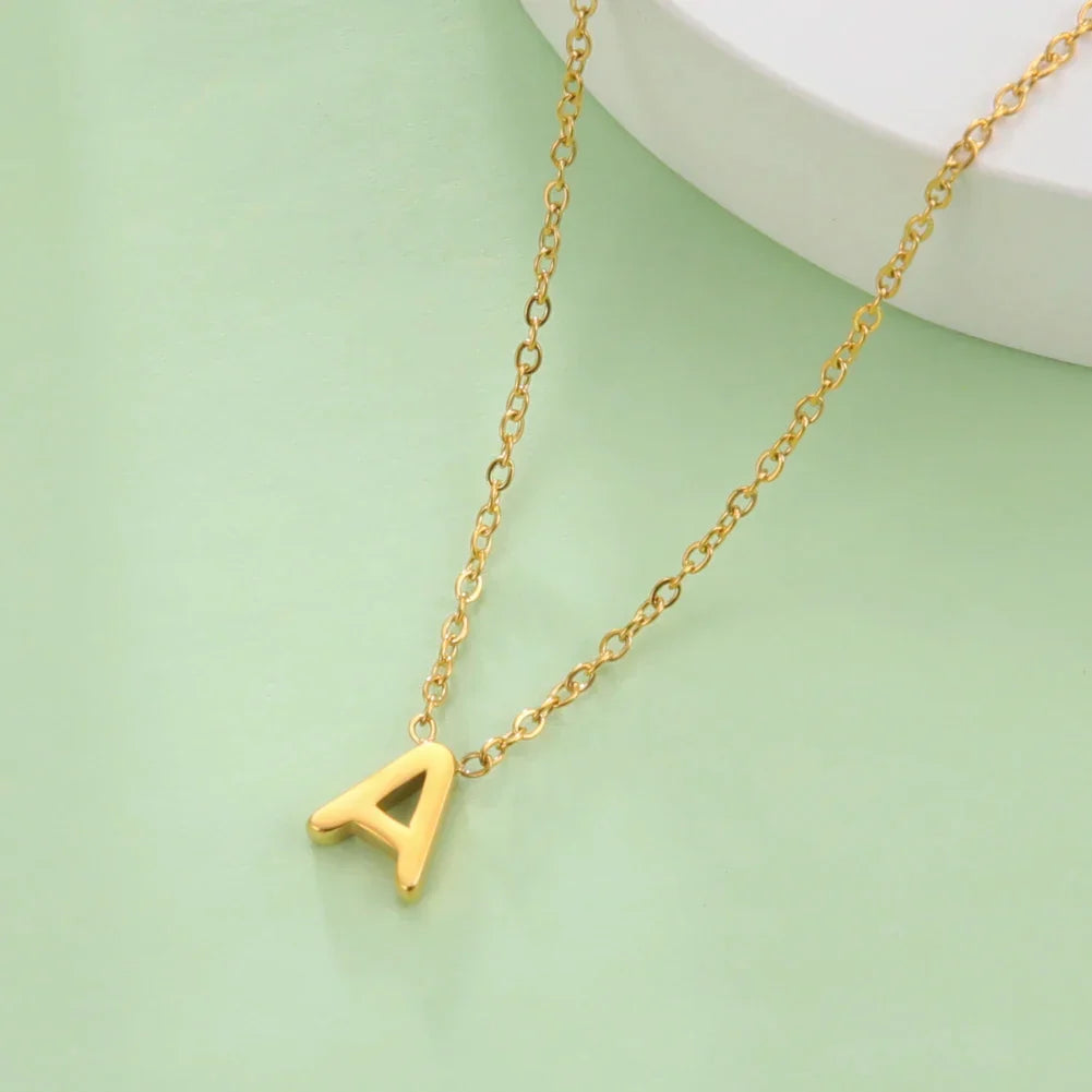 Necklace with initial pendant - letter