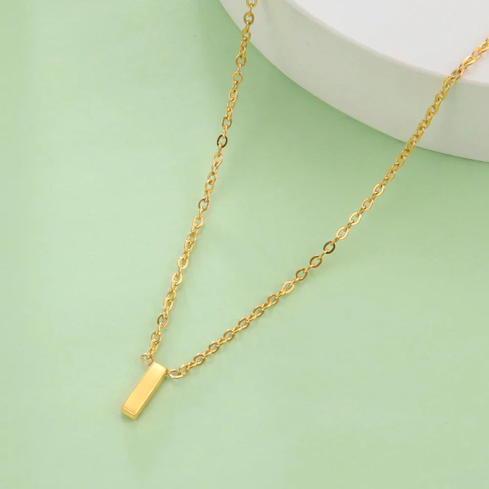 Necklace with initial pendant - letter