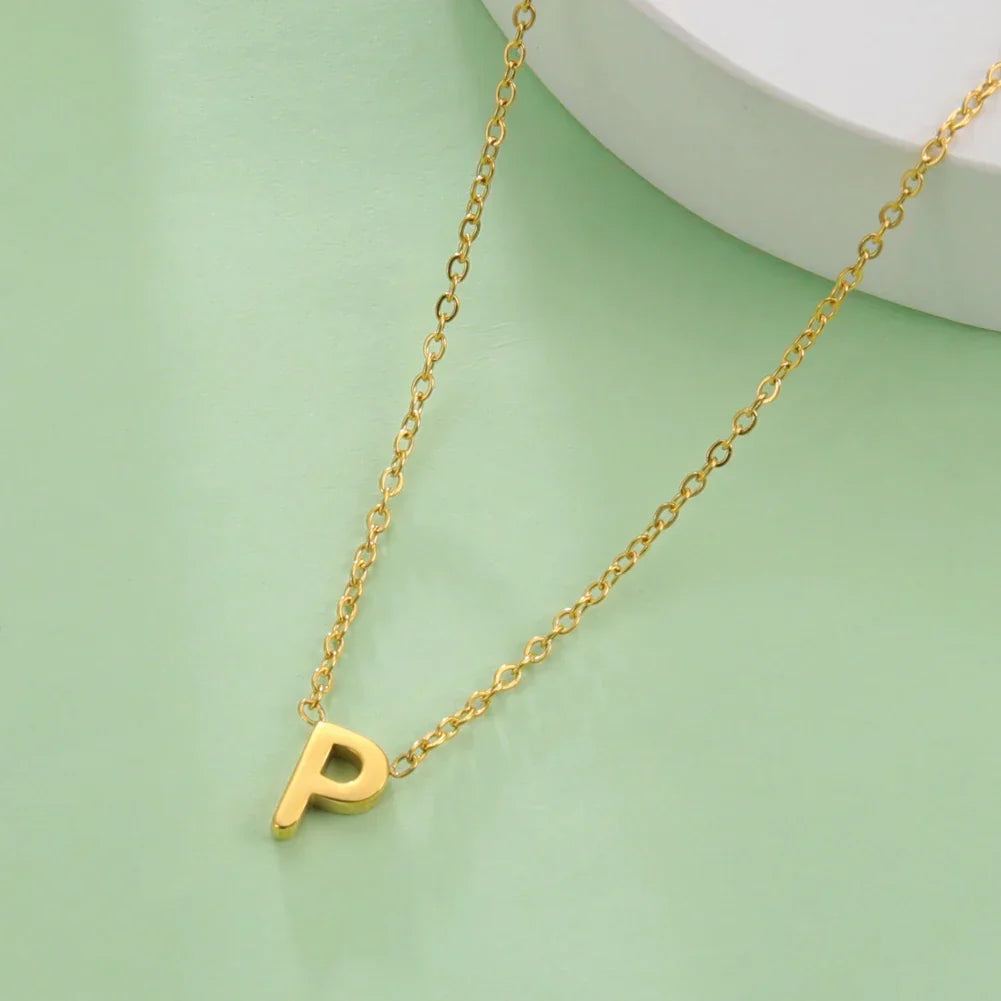 Necklace with initial pendant - letter