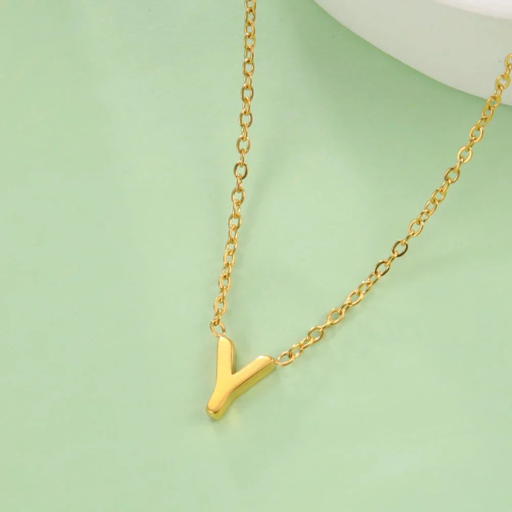 Necklace with initial pendant - letter
