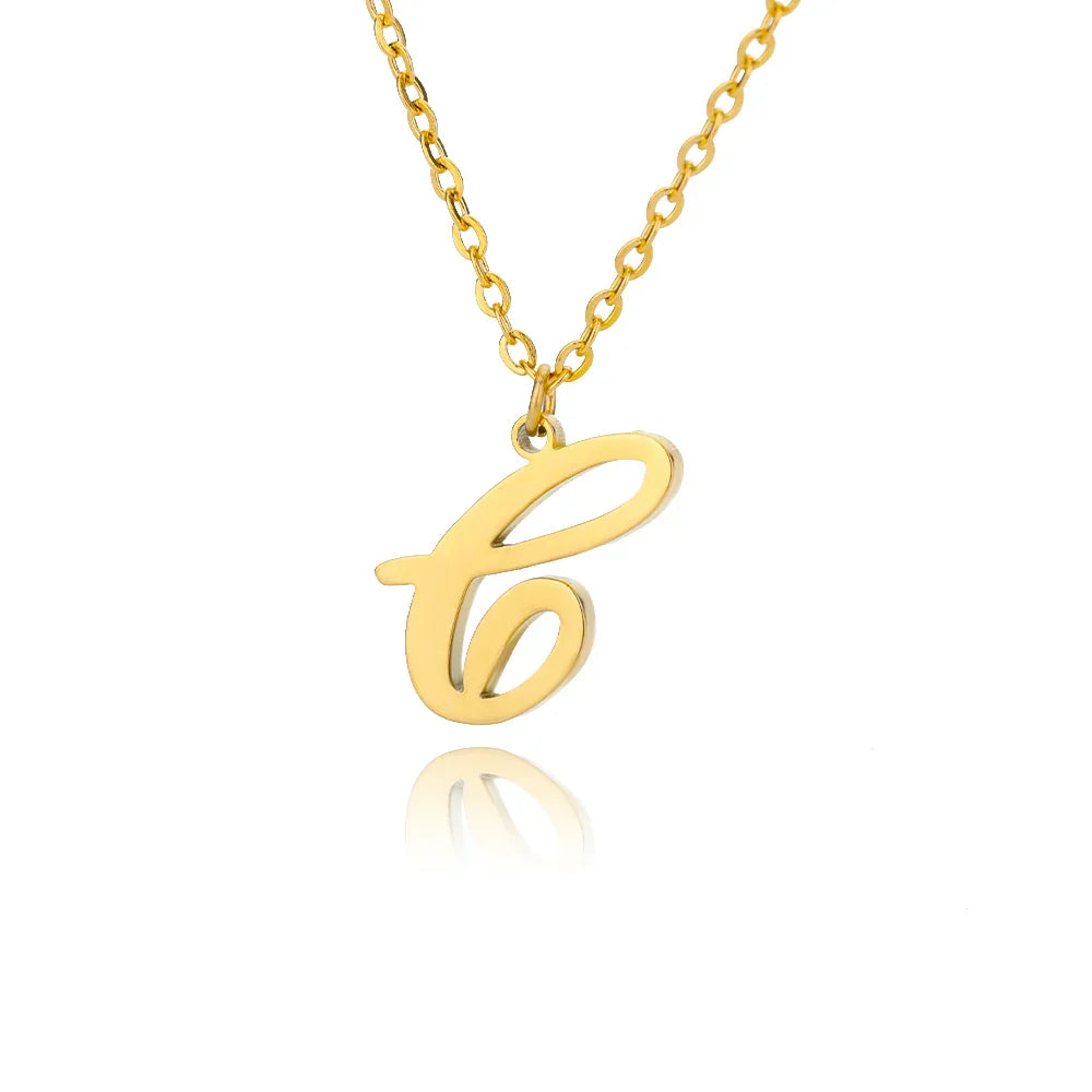 Women’s initial pendant necklace c