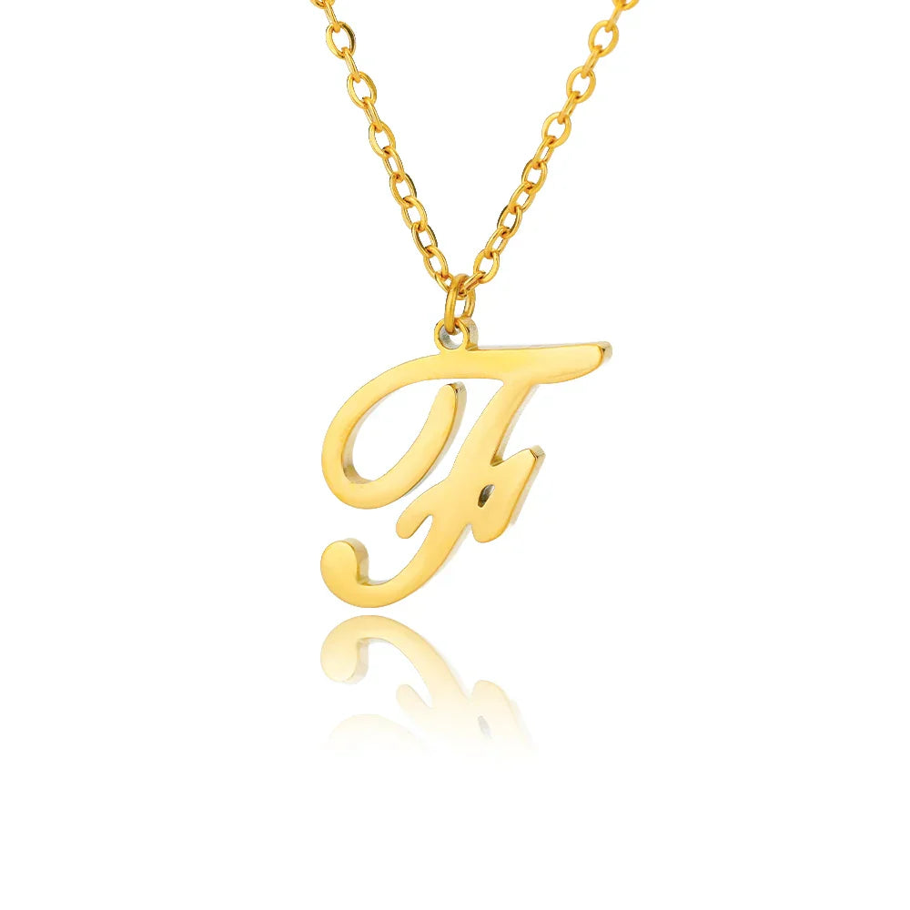 Women’s initial pendant necklace f