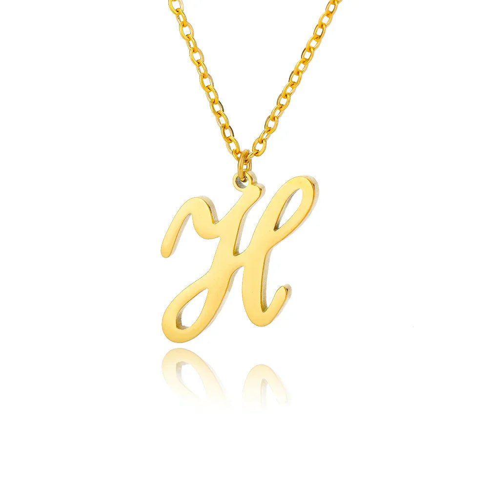 Women’s initial pendant necklace h
