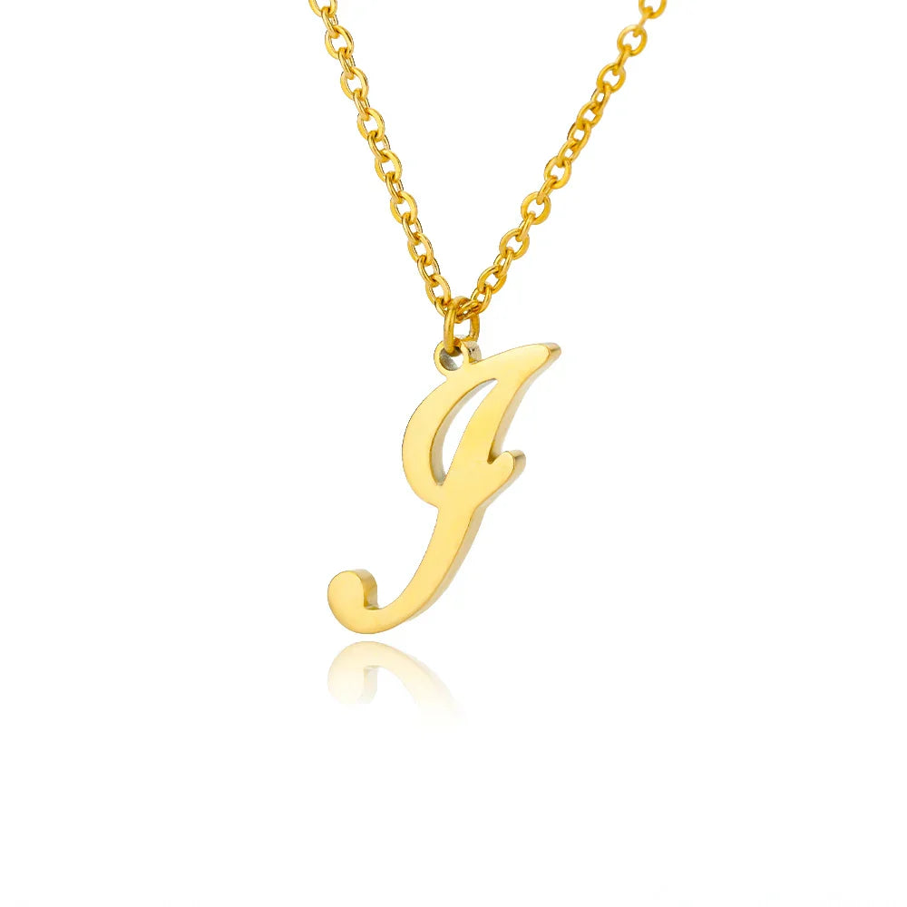 Necklace with initial pendant for women - letter