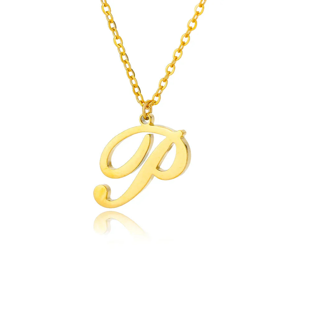 Women’s initial pendant necklace p