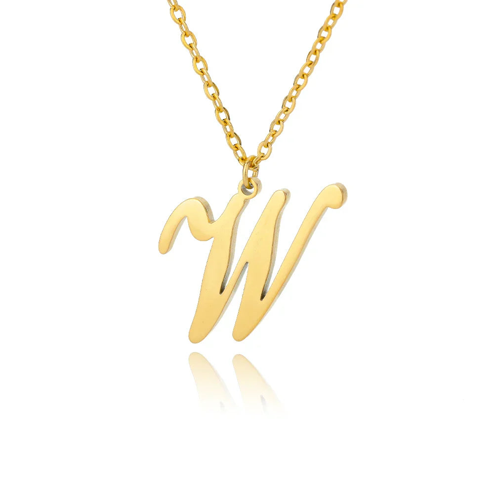 Necklace with initial pendant for women - letter